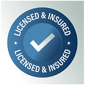 'licensed and insured' vector icon