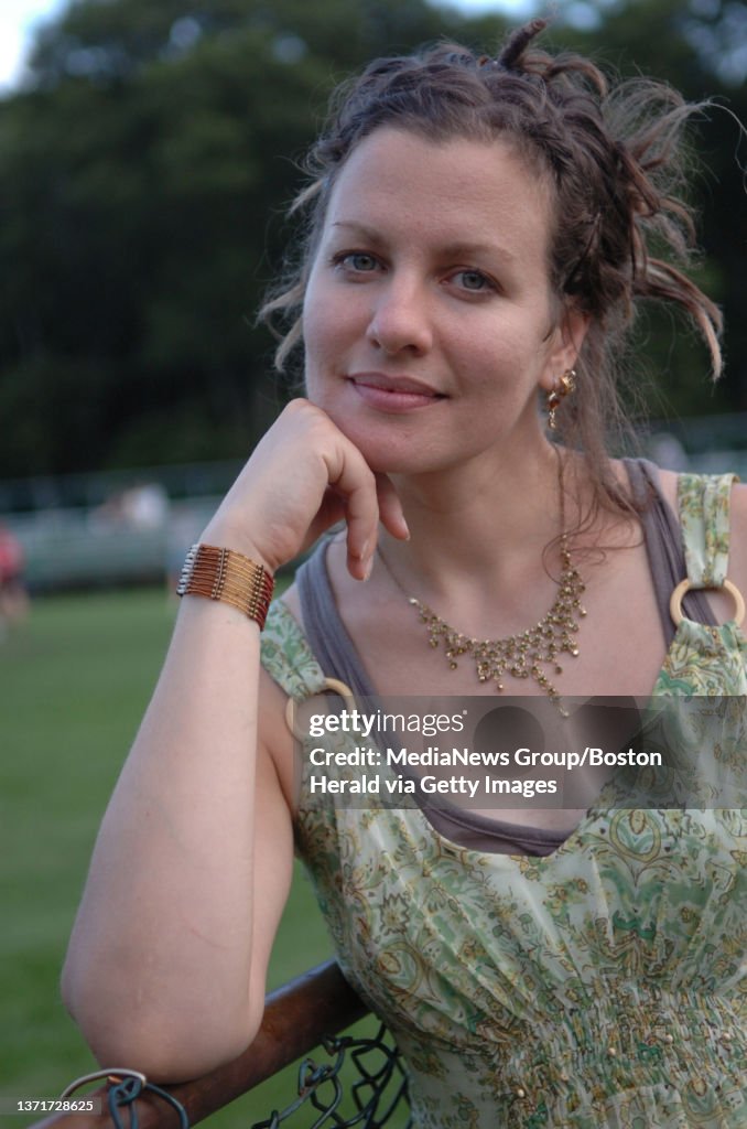 (081107 Canton, MA) Antje Duvekot, a German-born transplant to Boston after her performance in the early evening at the Icons Festival, a weekend festival dedicated to Irish culture and music on Saturday, August 11, 2007. Staff Photo by Arthur Poll