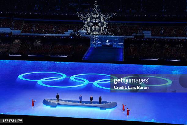 Chen Jining, mayor of Beijing, International Olympic Committee President Thomas Bach Guiseppe Sala, Mayor of Milano city and Gianpetro Ghedina, Mayor...