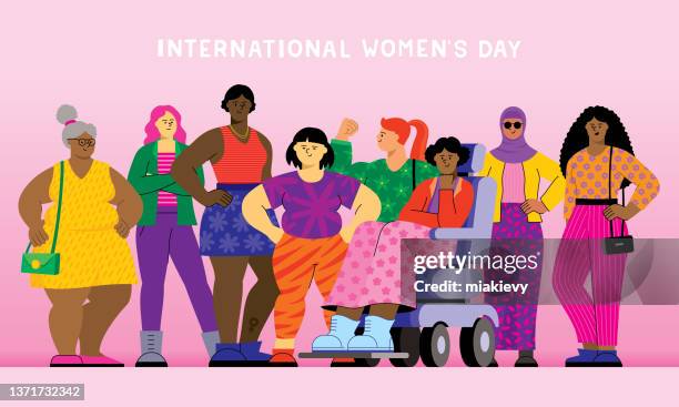 ilustraciones, imágenes clip art, dibujos animados e iconos de stock de día internacional de la mujer - sólo mujeres