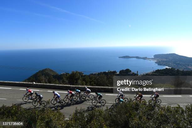 General view of the Peloton passing through the seaside during the 54th Tour Des Alpes Maritimes Et Du Var - Stage 3 a 112,6km stage from...