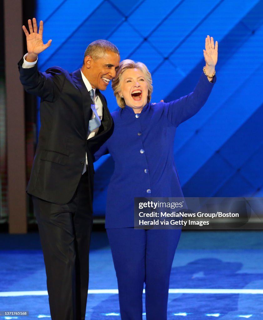 (072716 Philadelphia, PA) President Barack Obama speaks on the third night of the Democratic National Convention at the Wells Fargo Center in Philadelphia on Wednesday,July 27, 2016.Staff Photo by Nancy Lane