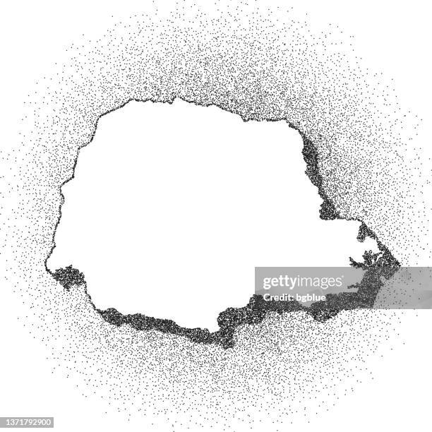 stippled parana map - stippling art - dotwork - dotted style - paraná stock illustrations