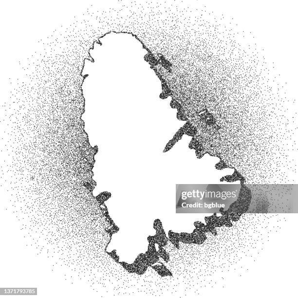 stippled raiatea map - stippling art - dotwork - dotted style - french polynesia stock illustrations