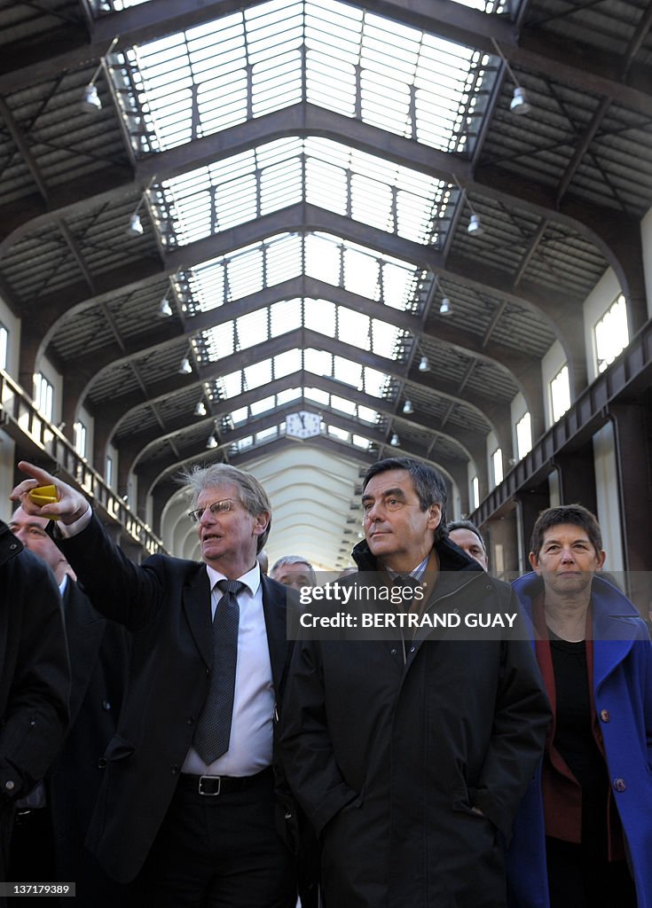 French Prime minister Francois Fillon (C