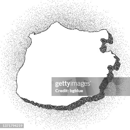 Stippled Saba map - Stippling Art - Dotwork - Dotted style Stippled Saba map - Stippling Art - Dotwork - Dotted style