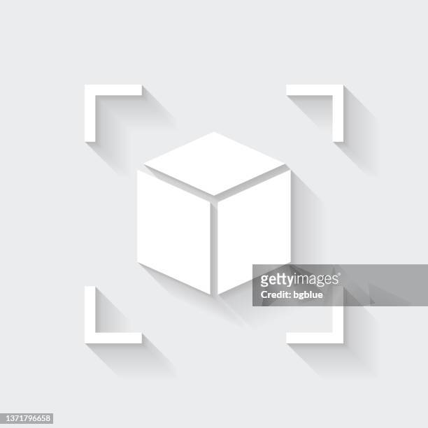 augmented reality. icon with long shadow on blank background - flat design - digital viewfinder stock illustrations