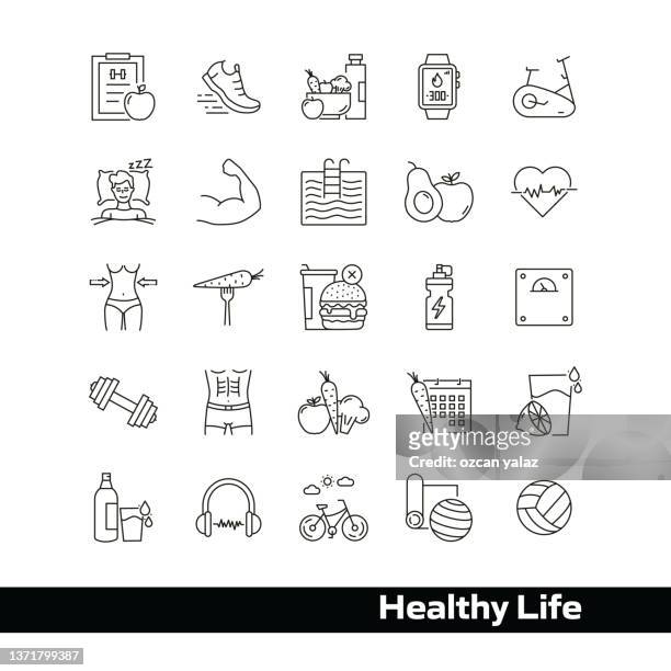 ilustraciones, imágenes clip art, dibujos animados e iconos de stock de iconos de dibujo vectorial de healthy life en cuadrícula de 48px con ancho de trazo de 1px. infografías, móviles y web, etc. - ácido grasos