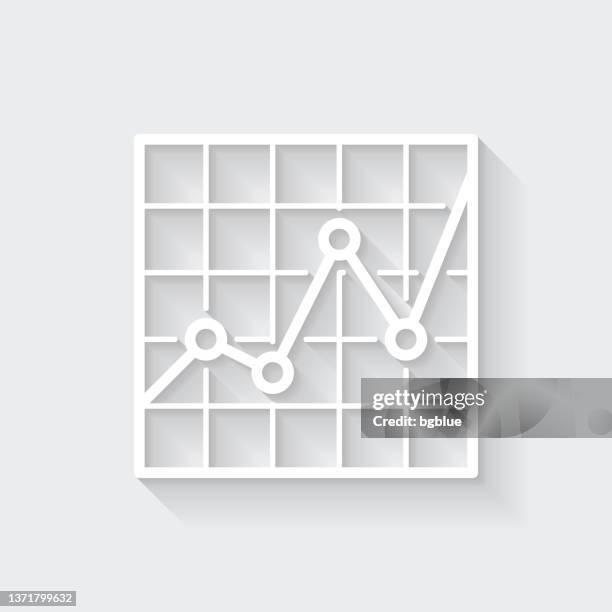 graph. icon with long shadow on blank background - flat design - height difference stock illustrations