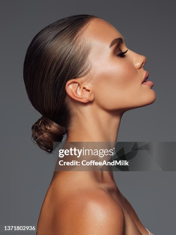 Beautiful emotional woman with perfect make-up Beautiful emotional woman with perfect make-up
