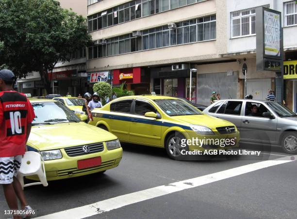 Taxis in the City of Rio de Janeiro, Brazil.