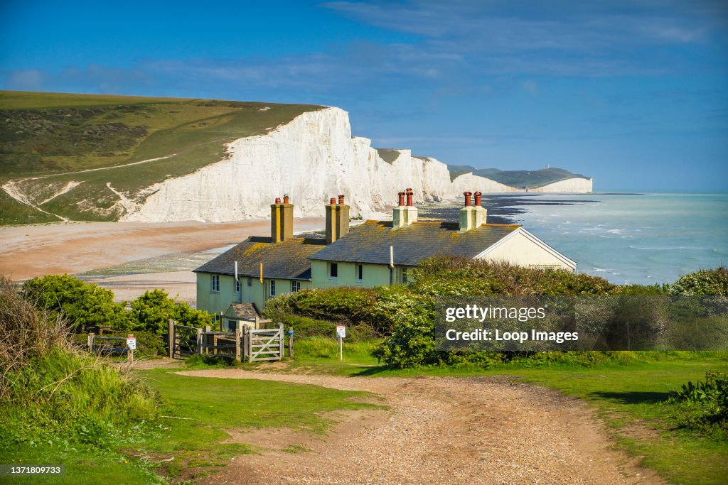 The Coastguard Cottages and the Seven Sisters Cliffs.