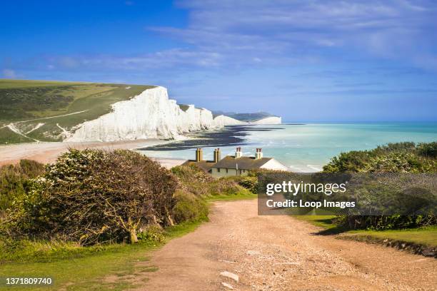 The Coastguard Cottages and the Seven Sisters Cliffs.