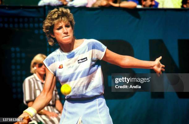 Christine Marie Evert, Chris Evert Lloyd, American tennis player here in Paris in 1985 during the semi final of the Roland Garros tournament.