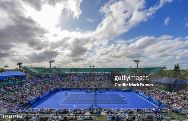 General view of the court during the match between Reilly Opelka of the United States and Cameron Norrie of Great Britain during the Finals of the...