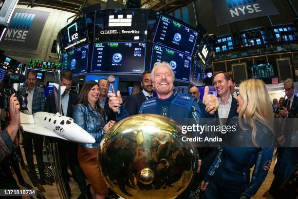 United States, New York, : Richard Branson's company Virgin Galactic, now Virgin Galactic Holding company, is listed on the New York Stock Exchange....