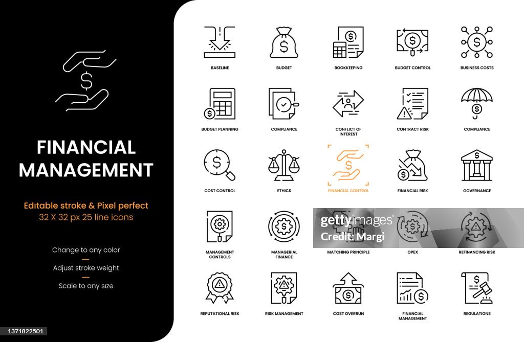 Financial Management Line Icons
