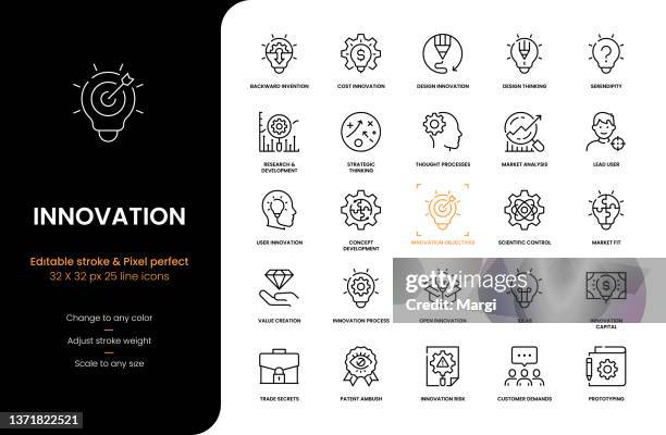 innovation line icons - 研究者 幅插畫檔、美工圖案、卡通及圖標