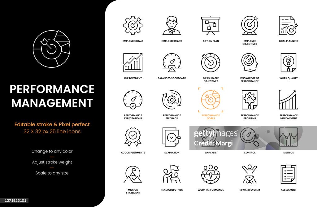 Performance Management Line Icons