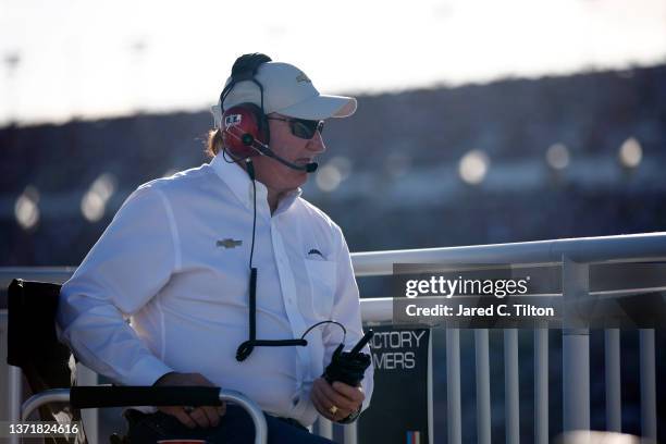 Team owner Richard Childress looks on during the NASCAR Cup Series 64th Annual Daytona 500 at Daytona International Speedway on February 20, 2022 in...