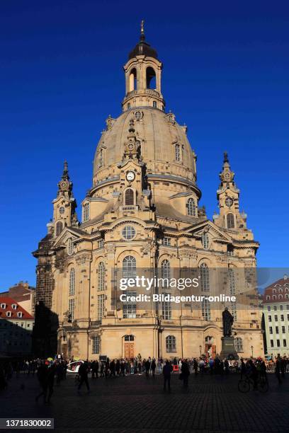 Frauenkirche in Dresden, originally Church of Our Lady, Baroque Evangelical Lutheran Church and the formative monumental building of Dresden's...