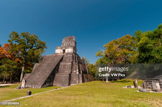 View of the Temple II. Tikal National Park, El Peten, Guatemala..