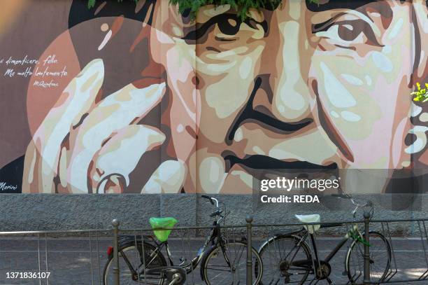 Mural dedicated to alda merini in via gallarate, milan, Italy.