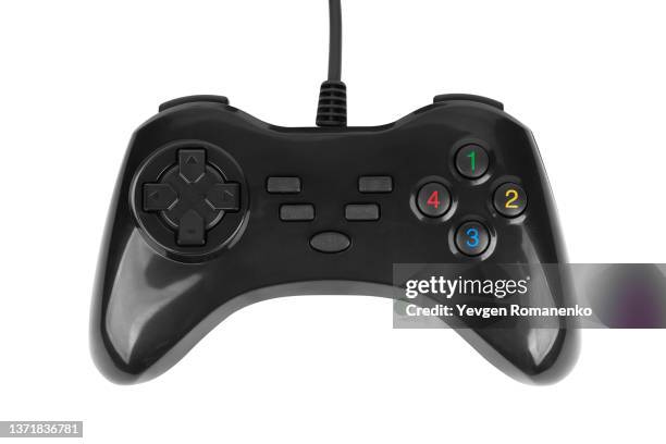 gamepad isolated on white background - joystick stock-fotos und bilder