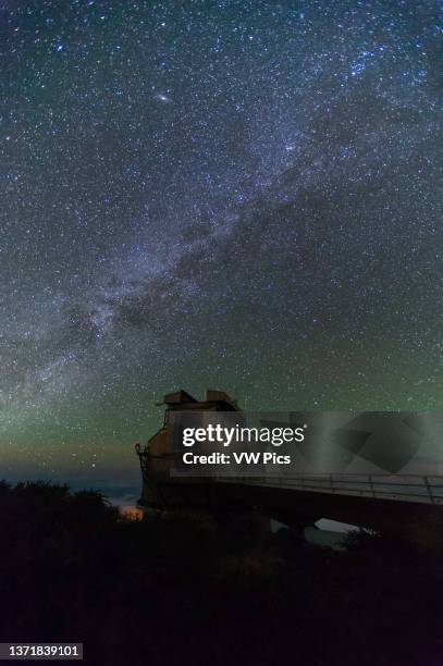 The Roque de los Muchachos Observatory beneath the Milky Way. La Palma Island, Canary Islands, Spain..