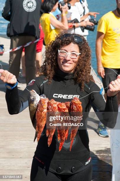 Team women Spain, World Champion of Spearfishing World Championship 2021, Arbatax, Tortolì, Sardinia, Italy, Europe.