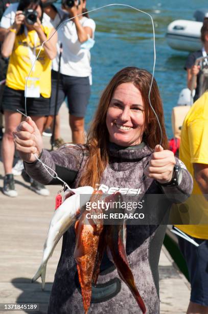Team women Spain, World Champion of Spearfishing World Championship 2021, Arbatax, Tortolì, Sardinia, Italy, Europe.