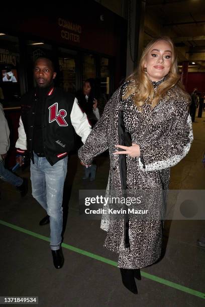 Rich Paul and Adele attend the 2022 NBA All-Star Game at Rocket Mortgage Fieldhouse on February 20, 2022 in Cleveland, Ohio. NOTE TO USER: User...