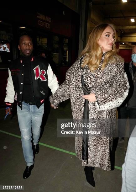 Rich Paul and Adele attend the 2022 NBA All-Star Game at Rocket Mortgage Fieldhouse on February 20, 2022 in Cleveland, Ohio. NOTE TO USER: User...