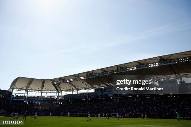 General view of play between United States and New Zealand during the 2022 SheBelieves Cup at Dignity Health Sports Park on February 20, 2022 in...