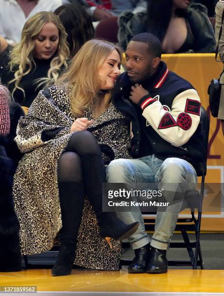 Adele and Rich Paul attend the 2022 NBA All-Star Game at Rocket Mortgage Fieldhouse on February 20, 2022 in Cleveland, Ohio. NOTE TO USER: User...