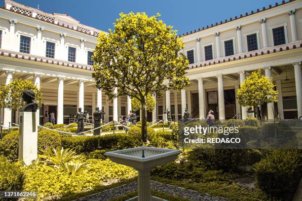 Getty Villa gardens, Getty Museum, the building is inspired by the Villa dei Papiri in Herculaneum, 17985 Pacific Coast Highway, Pacific Palisades,...