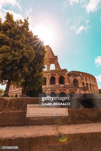 Front view of Colosseum during a sunny day. Rome. Italy. Europe.