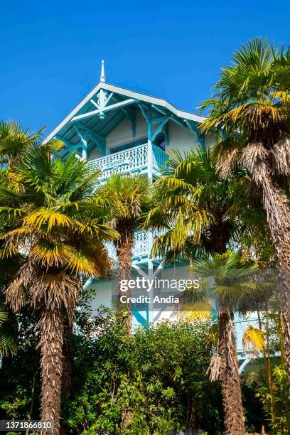 Arcachon : extravagant villas erected in the late 19th century, architectural marvel registered as National Historic Landmark .