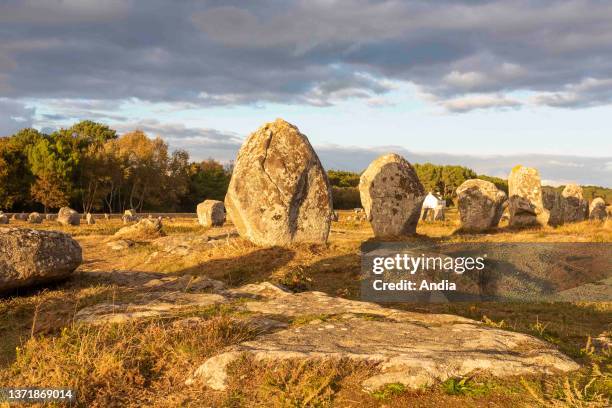 Carnac : the Menec standing stones.