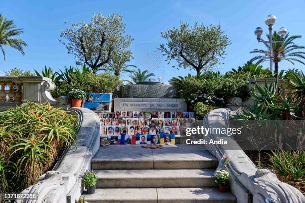 Nice : Memorial for the victims of the Truck Attack of March 11 in Nice.