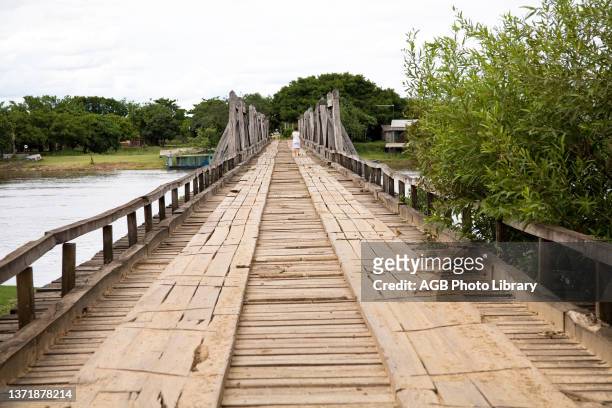 Bridge above Miranda River in the Passo do Lontra. Corumbá. Mato Grosso do Sul. Brazil.