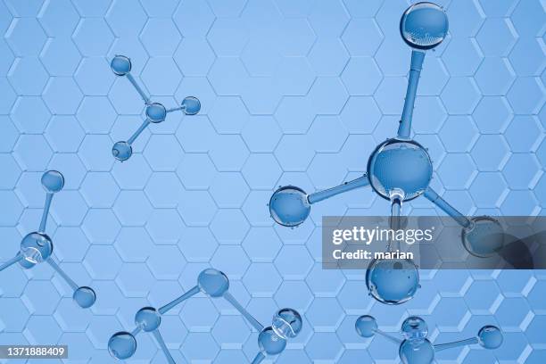 3d rendering，carbon molecular structure - atom fusion stock pictures, royalty-free photos & images