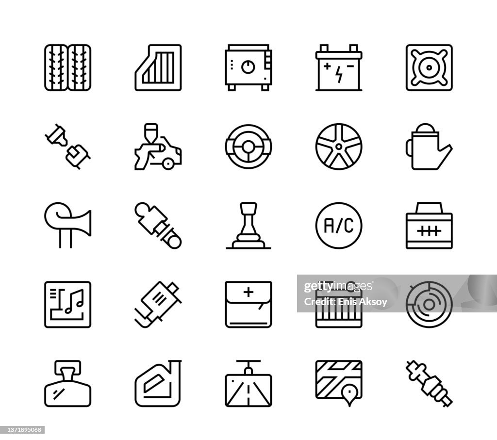 Auto spare parts icons