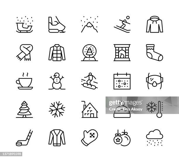 winter icons - ski icon stock illustrations