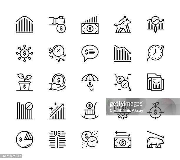 investment icons - bull market stock illustrations