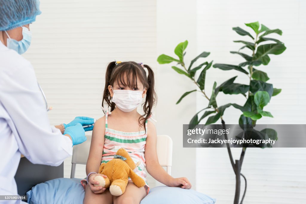 Girl having injection