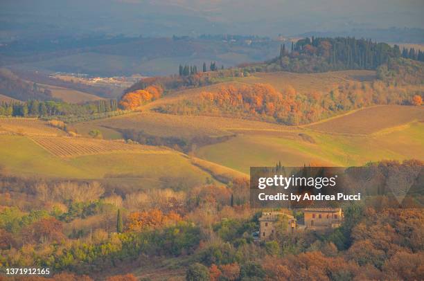 view from san gimignano, tuscany, italy - san-gimignano stock pictures, royalty-free photos & images