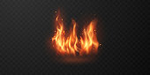 flame background on a transparent background that can be separated vector illustration