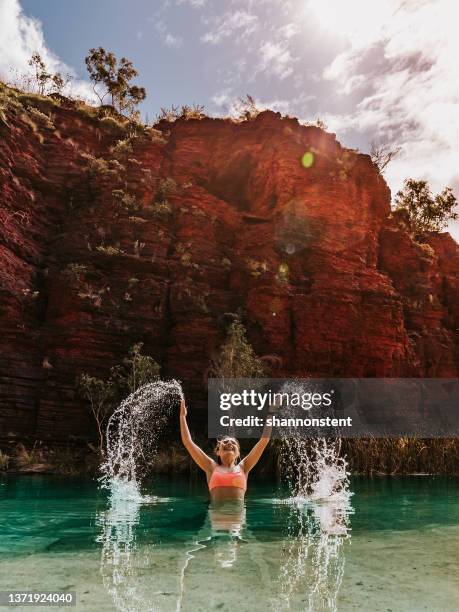 outback oasis - red fun stock pictures, royalty-free photos & images