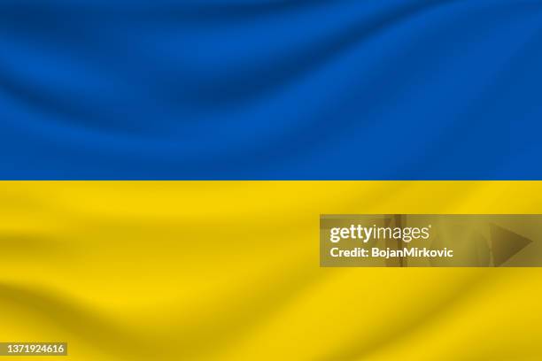 stockillustraties, clipart, cartoons en iconen met ukraine flag. vector - zijde